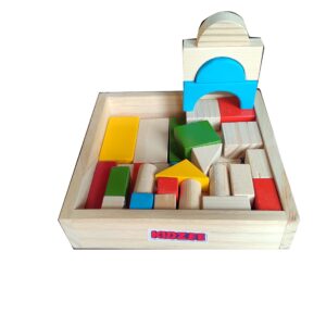 Building Blocks Small Natural and Coloured (Set of 38 pcs)